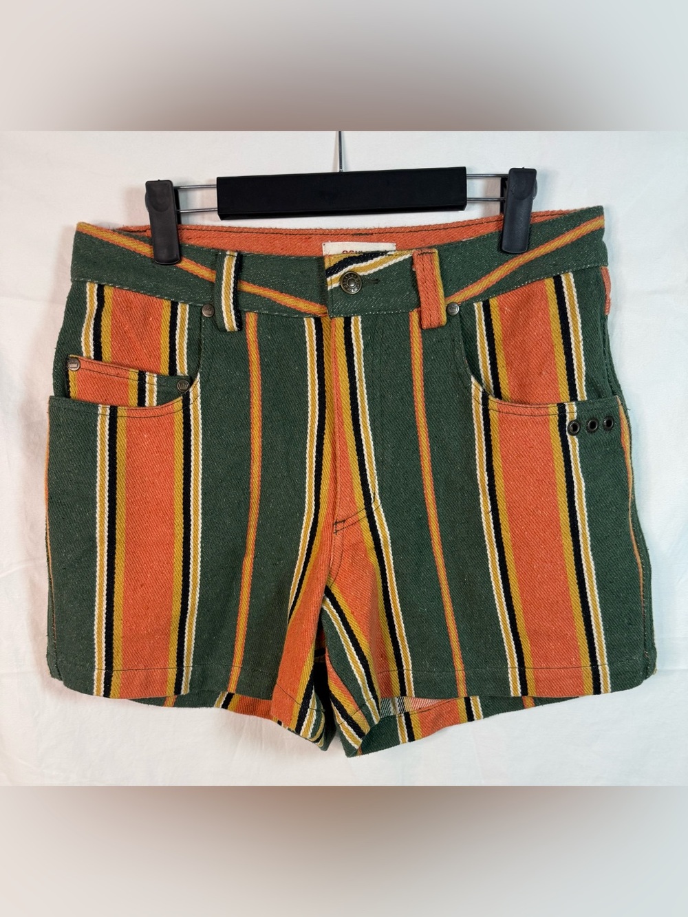 Osklen Atelier Striped High Rise Shorts Multicolor Cotton Brazil Women’s 32